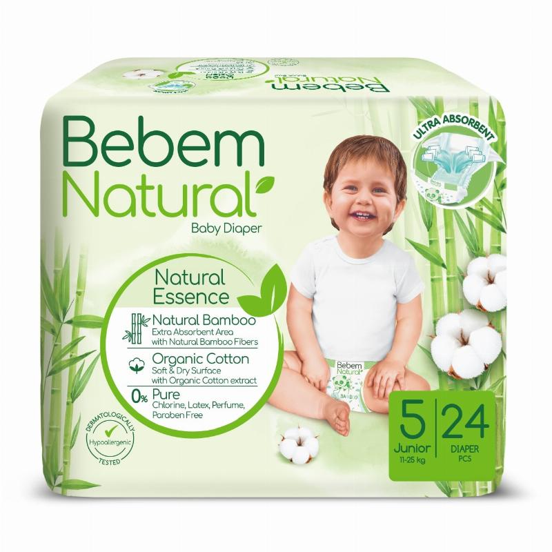 BEBEM NATURAL Підгуз.дит. "5" junior 11-18 кг 24 шт.//6